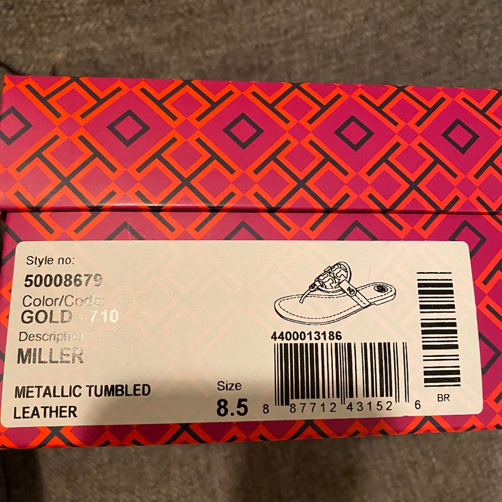 Tory Burch Miller Metallic Gold Thong Sandal